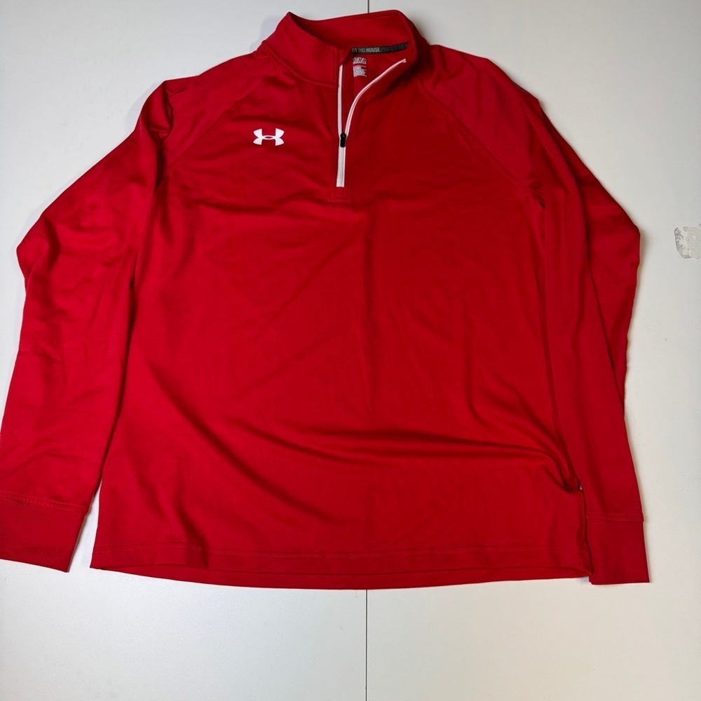 Under Armour Shirt Red Short Sleeve Mens Size XL Athletic Tee